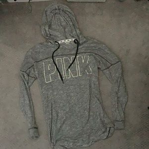 Pink hoodie with open back